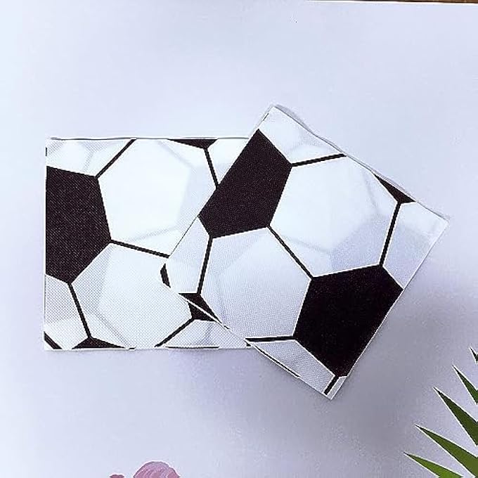 SOCCER THEME PAPER NAPKINS  PACK OF 20 FOOTBALL BIRTHDAY DISPOSABLE TISSUES FOR KIDS, SPORTS THEME CELEBRATIONS, FOOTBALL DECORATIONS & TABLEWARE SUPPLIES - Image 4